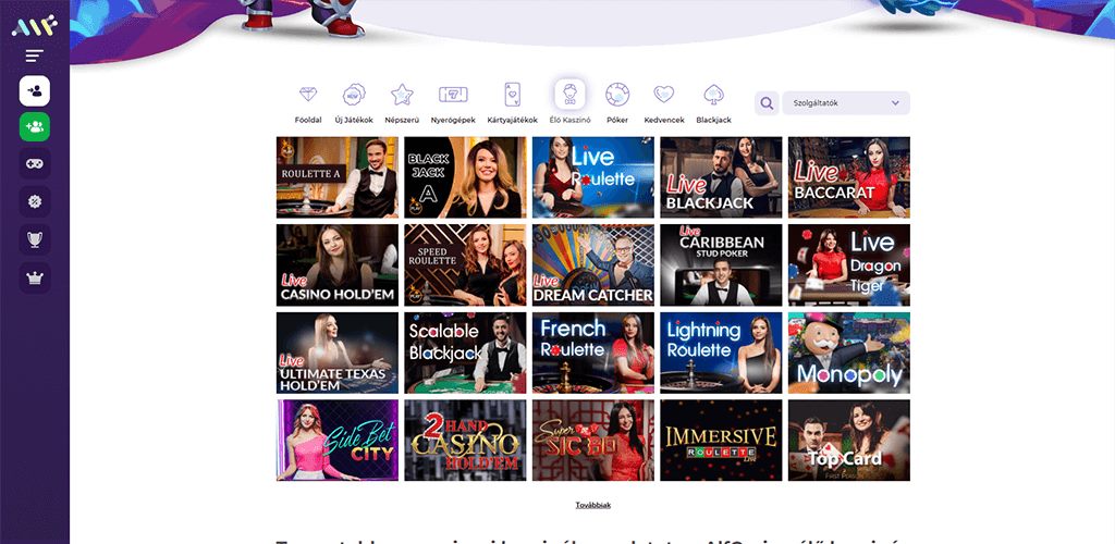 AlfCasino élő kaszinó