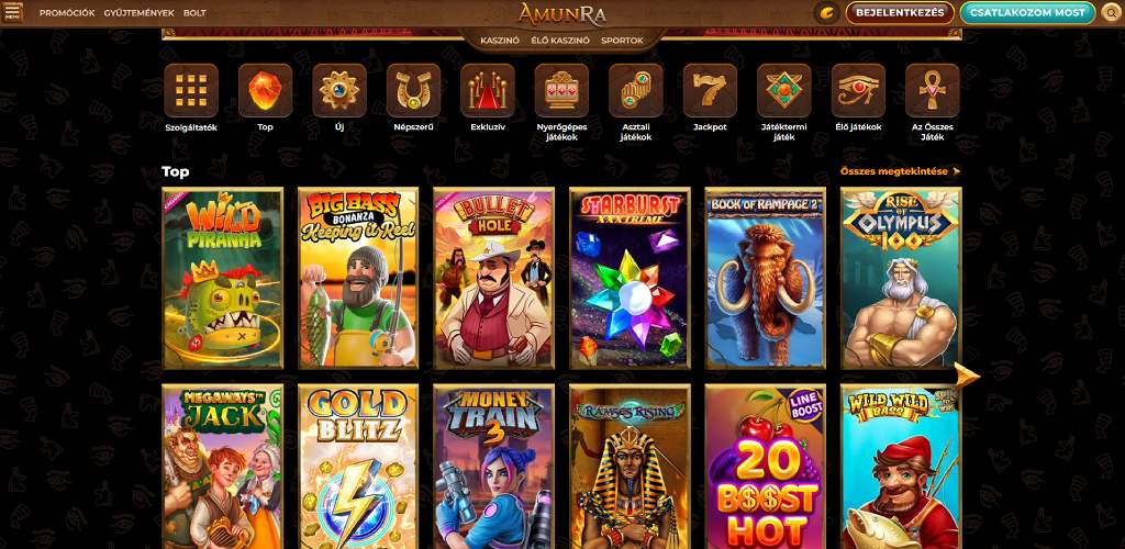 AmunRa Casino játékok