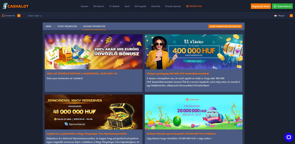 Cashalot Casino bónusz ajánlatok