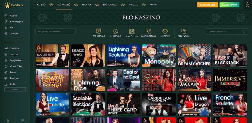 Casinia élő kaszinó