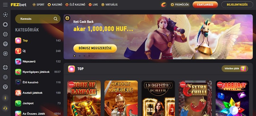 FEZBet Casino regisztráció 1. lépés