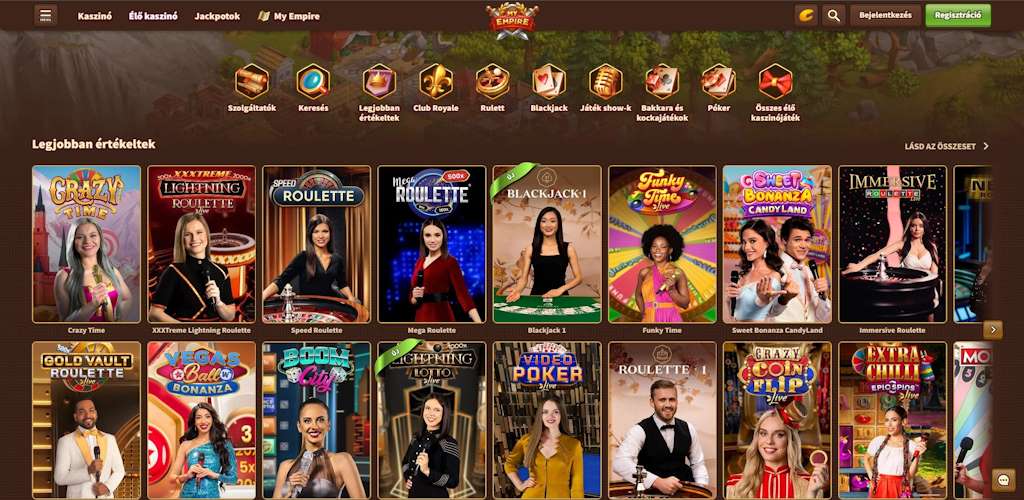 My Empire Casino élő játékok