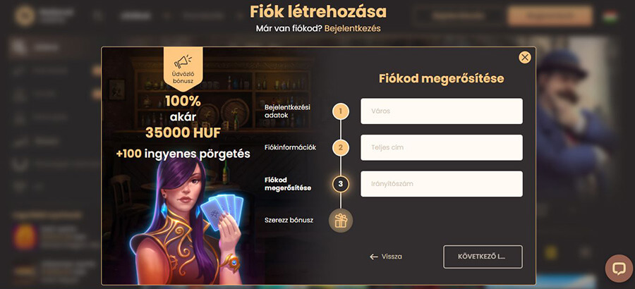 National online kaszinó regisztráció