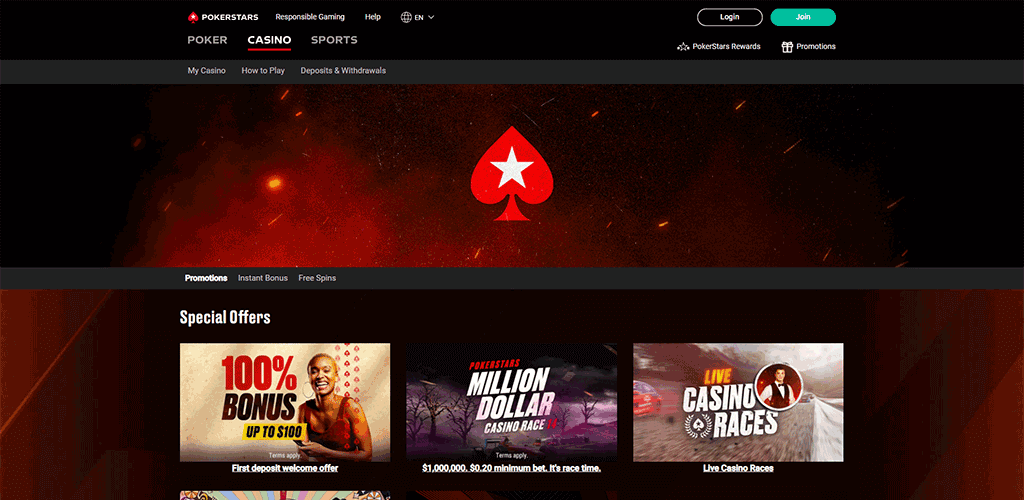 PokerStars kaszinó akciók