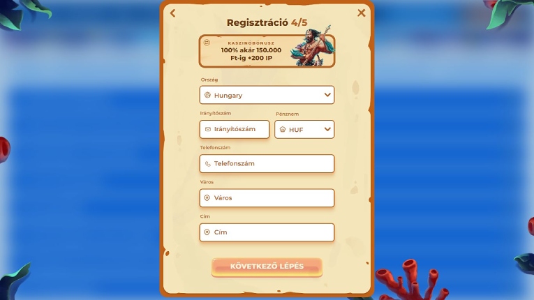 Posido Casino regisztráció 4. lépés