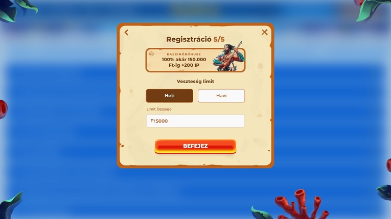 Posido Casino regisztráció 5. lépés