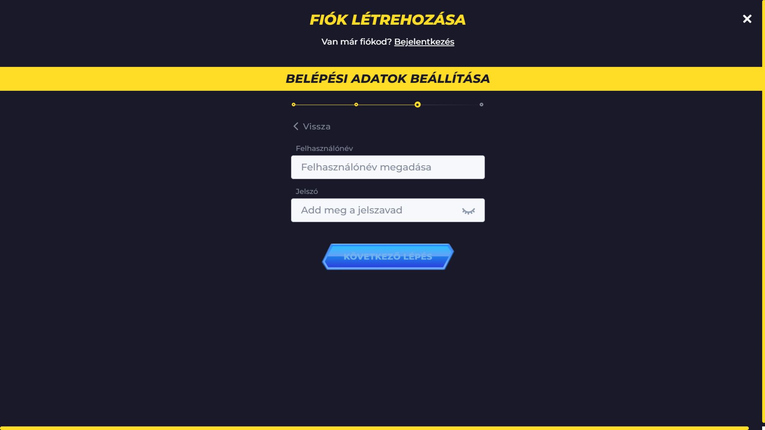 Powbet Casino regisztráció 3. lépés