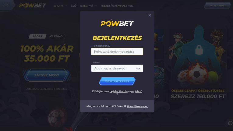 Powbet Casino regisztráció 5. lépés