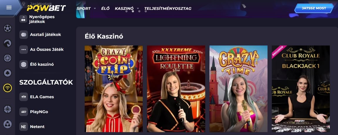 Powbet casino - Élő kaszinó