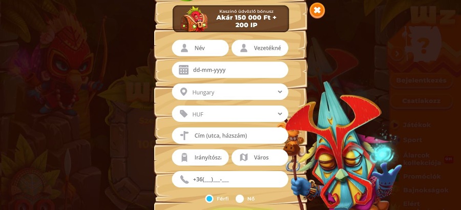 Wazamba regisztráció és belépés