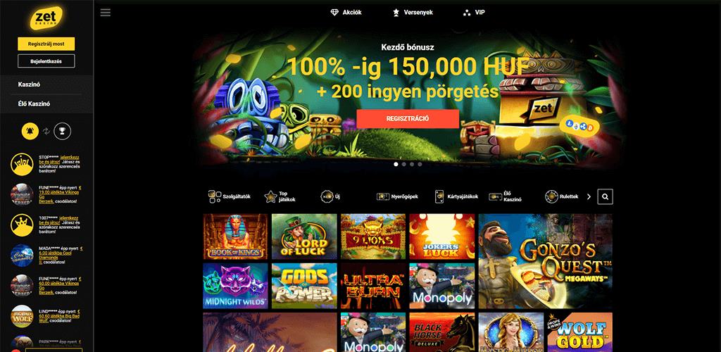 ZetCasino honlapja